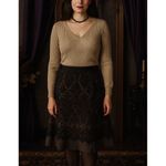 Tahari  Women's Grey Lace Print A Line Knee Length‎ Skirt Size 2 Business Office Photo 1
