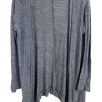 Tahari  100% Linen Heather Blue Open Front Asymmetrical Cardigan Size XS Boho Photo 0