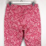 Talbots  Size 6 Jeans Slim Crop Pink White Floral Print‎ Stretch Skinny 1134 Photo 3