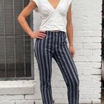 Brandy Melville boho black striped high-waisted straight-leg pants xs Photo 1