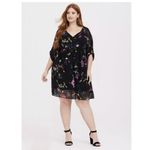 Torrid  Black Colorful Floral Chiffon Shirt‎ Dress Size 1X Photo 1