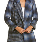 7 For All Mankind ‎ Mixed Plaid Double Breasted Wool Blend Blazer Jacket Size XS Photo 0