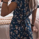 Band of Gypsies Blue Floral Mini Dress Photo 3