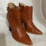 Steve Madden Steven Klick Cognac Leather Pointed Toe Block Heel Boots size 8 Photo 3
