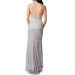 Forever Unique Metallic Zigzag Missouri Maxi Dress Silver Size 4 NWT Photo 3