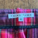 Trina Turk  Plaid pants in pink, red, and black plaid Photo 2