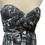 Calvin Klein Strapless Geometric Print Gown Black White Silver 6 Photo 4