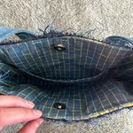 Handmade fabric green & blue striped fringe shoulder bag Photo 5