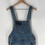 REWASH ‎ Blue Medium Was Denim Cropped Cutoff Overalls 100% Cotton Size 7 Photo 2
