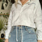 Champion  Crop White Coaches‎ Jacket Size Large Photo 0