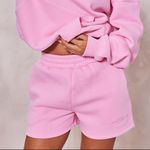 Pretty Little Thing Candy Pink Fleece Athleisure Sweat Shorts Elastic Waist Size X Photo 0