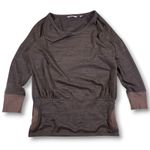 Athleta  Heathered Charcoal 3/4 Sleeve Cinched Waist Top with Pockets XXS Photo 0