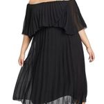 ASOS Curve pleated bandeau midi dress with double layer Black Size 18 Photo 0