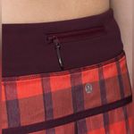 Lululemon Y2K  Pace Setter Skirt Yama Check Heathered Flaming Tomato Sz8 Rare Photo 1