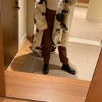 ANINE BING  Brown Faux Leather Pants MEDIUM Tapered Trouser Office Designer $349 Photo 7