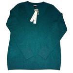 AQUA 100% Cashmere Women’s Crew Neck Kale Sweater Size Small Photo 5