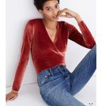 Madewell Velvet Wrap Bodysuit Photo 0