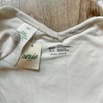 Aerie  High Cut Cheeky Jacquard Tie Bikini Bottom in White Size M NWT Photo 3