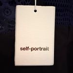 Self Portrait Self-Portrait Angelique Frilled Split Front Dress Women's 4 Black Navy Luxury Photo 9