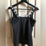 Lands' End Tankini Swim TOP ONLY Foam Pad Bra Black White Polka 8 ddd Photo 1