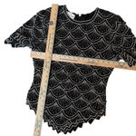 Vintage Lawrence Kazar M Beaded Sequin Evening Top Asymmetrical Art Deco Gatsby Black Size M Photo 7