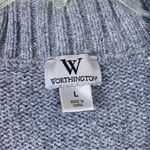 Worthington Vintage y2k  Grey Knit Wide Collar Poncho Style Cardigan Sweater Photo 2
