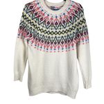 Aerie  Oversized Fair Isle Nordic Print Tunic Sweater Sz XS Boho Cream Knit Photo 2