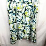 Midnight Velvet XL Dress Green White Blue Floral Sleeveless Faux Wrap Boho 1104 Photo 6