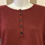 Unbranded Brick Red Pullover Long Sleeve Thermal Crew Neck Shirt Photo 1