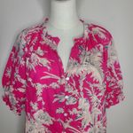 Dylan Clothing Mia Floral Blouse Pink Size XSmall Preppy 100% Cotton Top Photo 1