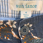 Sundance Floral Ankle Cropped Pants Dark Grey White Size 4 Gray Photo 1