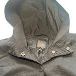 Eileen Fisher Petite Black Hooded Button Front Lightweight Coat Size XS Pockets Photo 3