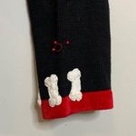 Dog Puppy Novelty Print Red Black Crochet Knit Cardigan Sweater Sz Large Vintage Photo 5