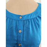 Womens KENNETH COLE REACTION Royal Blue Goldtone Buttons Woven Tank Top M Size M Photo 2