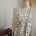 Crochet Cardigan White with sequins beads and rhinestones size L Size L Photo 3