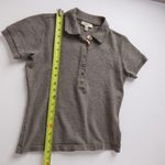Burberry London Womens Polo Shirt Gray Plaid Trim Short Sleeve Top Size S Photo 2