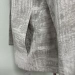 Eileen Fisher  | Silver Metalic Funnel Neck Jacket Petite Medium Photo 9