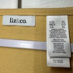 New NWT Liz & Co. Short Sleeve Yellow Henley Top XL Embroidered Liz Claiborne Gold Photo 2