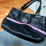 Coach Penelope Carryall Black Pebbled Leather Shoulder Bag silver Turnlock Photo 10