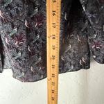 Brora Women's Size 16 Bird Print Button Down Shirt Long Sleeve Collared Silk XL Black Photo 3