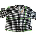 Chelsea Peers Black White Check Sleepwear Button Up Short Sleeve Top Size 20 Photo 4
