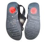 FitFlop  Sandals Women 8 Floretta Black Suede Pewter Lavender Flower Slingback Photo 4