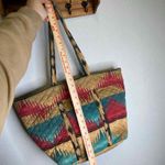 LA BAGZ Quilted Tote BagMulticolor Patterned Large Travel Beach Shoulder Handbag Red Photo 6