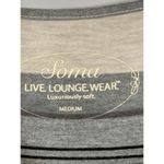 Soma Women’s Live Lounge Wear Luxuriously Soft Striped Tunic Gray Tan Medium Photo 6
