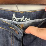 Boden dark wash mini denim front slit seam skirt size 8 Blue Photo 1