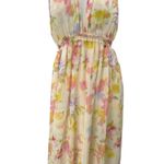 ZARA Multicolor Floral Chiffon Sleeveless Cami Camisole Maxi A-line Tank Dress L Photo 0