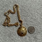 Park Lane  Necklace Sand Dollar Gold Tone 25” Photo 4