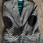 Perry Ellis Wool Brown Houndstooth Blazer with Elbow Patches Photo 0
