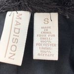 Madison Jacket Black Faux Fur Tipped Fox Open Front Swing Jacket Coat Small Photo 1