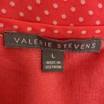 Valerie Stevens Coral Pink Polka Dot Top Long sleeve Ruffle Size Large Photo 4